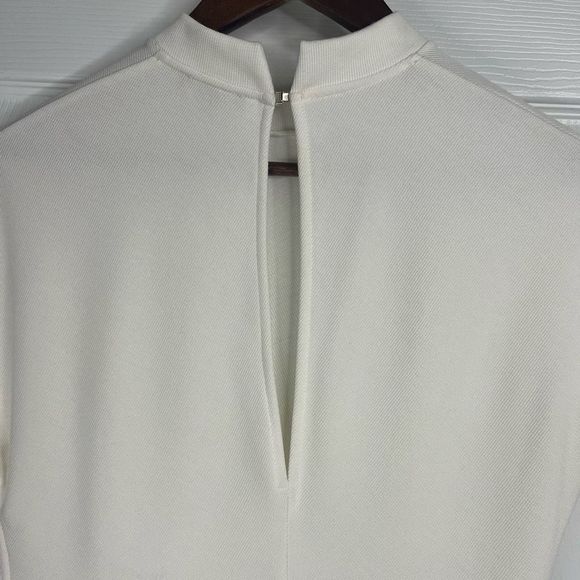 Massimo Dutti White Dolman Sleeve Keyhole Back Ribbed Shift Dress Size XS - Picture 11 of 15